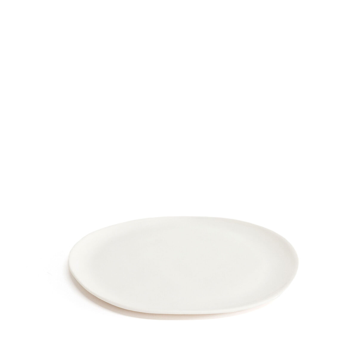 Kleiner Porzellan Teller handgemacht Simple White